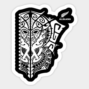 All Blacks Rugby New Zealand Maori Tattoo Warrior Mask Sticker